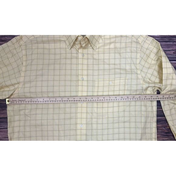 Orvis Signature Collection Yellow, Blue Plaid Button Up Shirt Men's Large EUC - Picture 6 of 13